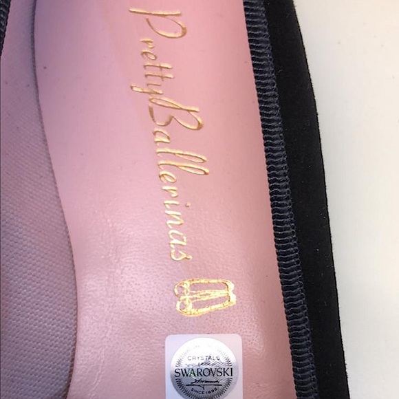 PRETTY BALLERINAS Swarovski crystals, black leather, new - Picture 3 of 5